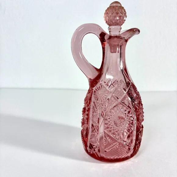 Vintage Pink Imperial Glass Cruet & Perfume Bottle | 1940-50s - Picture 2 of 4